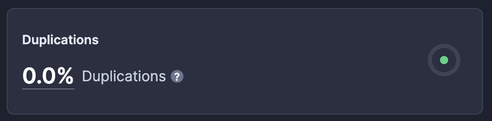 SonarCloud quality gate: 0% duplications.