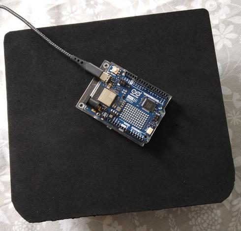 My homemade project turntable. With an Arduino Uno R4 for scale.