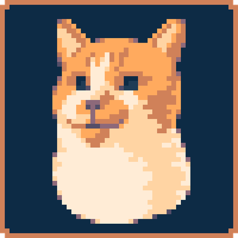48x48 Pixel Art of a cheeky ginger cat.
