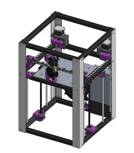 CAD screenshot of a prototype 3d printer