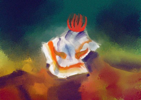 A lone white and orange striped sea slug.