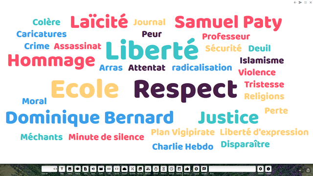 Nuage de mots via l'application Digiscreen