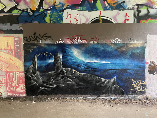 Brooding fantasy landscape by bad dad.