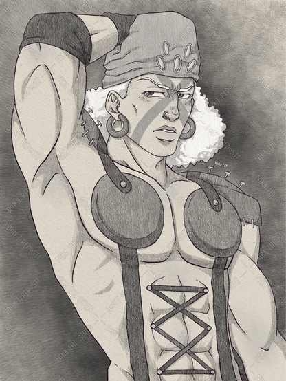 Illustration of Esidisi from Jojo's Bizarre Adventure part 2: Battle Tendency.