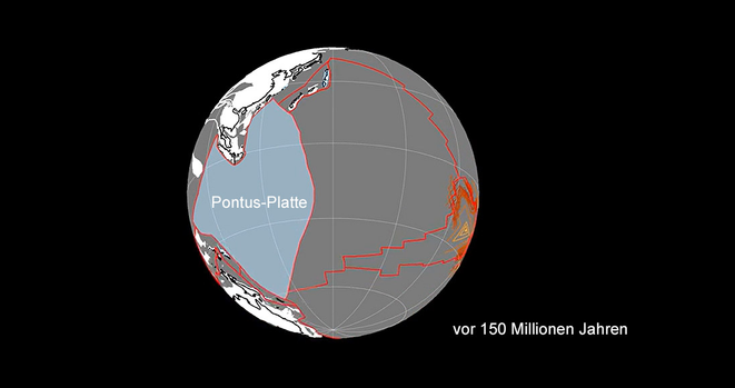 Vor rund 150 Millionen Jahren gab es im westlichen Ur-Pazifik eine riesige Ozeanplatte namens Pontus, die heute fast vollständig im Erdmantel versunken ist. © Suzanna van de Lagemaat/ Universität Utrecht