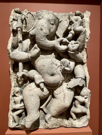 Indian, Madhya Pradesh Ganesha Dancing, late 9th-early 10th century Buff sandstone with slight traces of pigment Nasli and Alice Heeramaneck Collection, Gift of Paul Mellon, 68.8.20