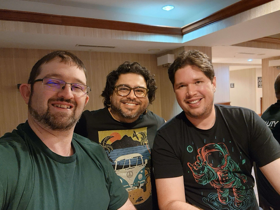 Justin from Rocky Mountain Rep Rap Festival, me and Hector from Fabreeko after Midwest Rep Rap Festival 2023