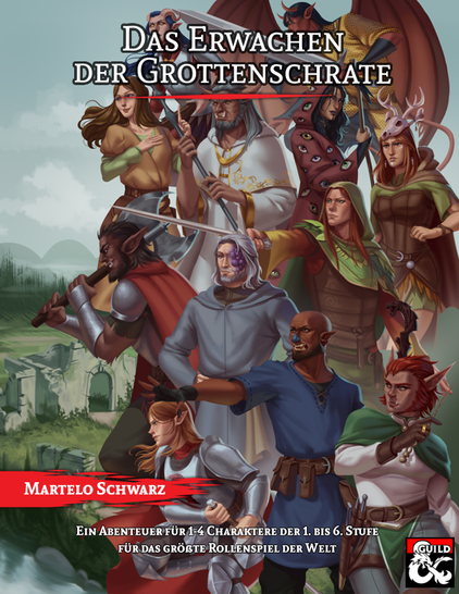 Eine Montage diverser Charaktere vor einer Ruine