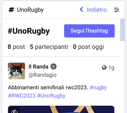 seguire l'hashtag da browser
