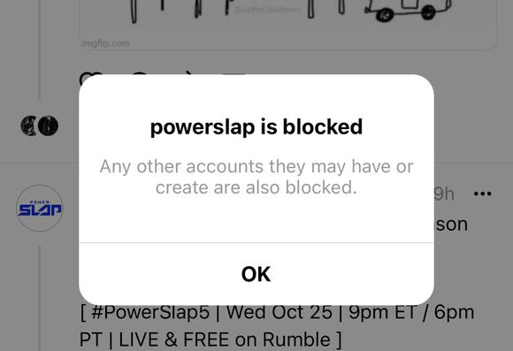 Blocked the PowerSlap account on Threads
