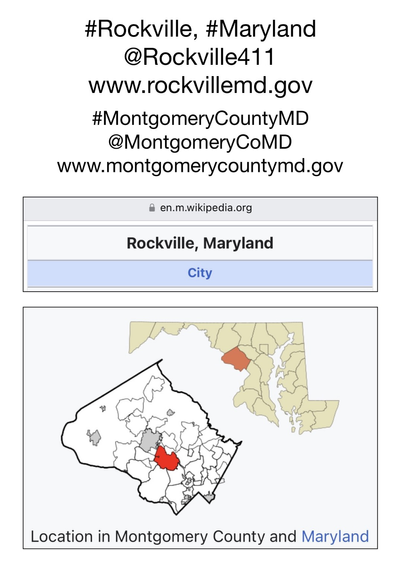 Screenshot of map showing location of Rockville, Maryland (from Wikipedia).