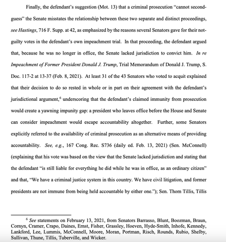 Excerpt from special counsel’s filing to reject Trump’s absolute immunity claim