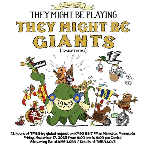 Image of an entry for the 10th Anniversary They Might Be Playing They Might Be Giants (TMBPTMBG) #ColorMeTMBG coloring contest.
