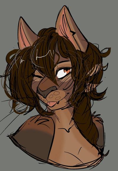 A headshot of a fossa woman.