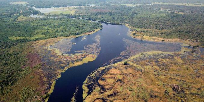 Researchers Discover One Of The World's Darkest Rivers - Ruki River - aerial view