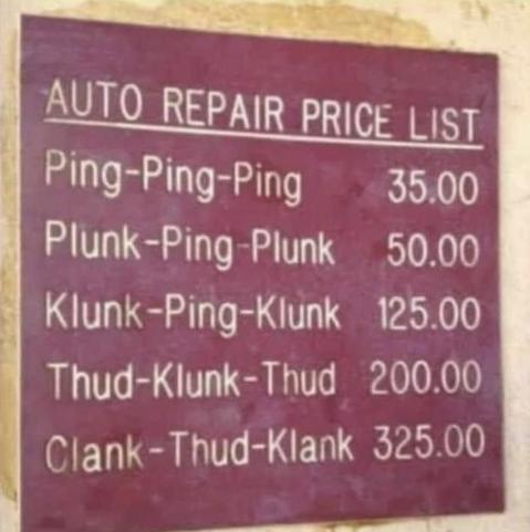 #AutoRepair: #PriceList