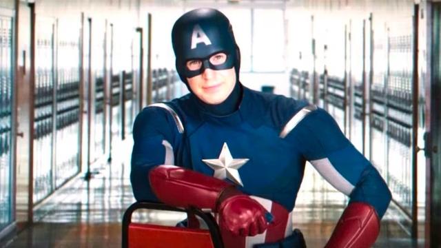 Meme of Captain America sitting backwards on a chair and looking very earnest