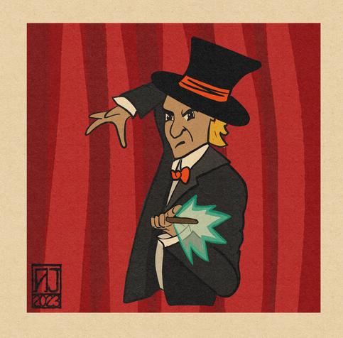 Magician with a wand