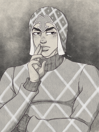 Illustration of Guido Mista from Jojo's Bizarre Adventure part 5: Golden Wind.