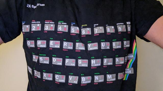 T-shirt with ZX Spectrum keyboard print