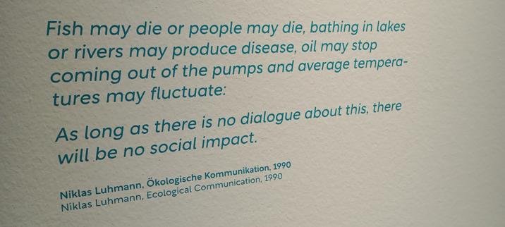 Luhmann's quote about importance of communicating about environmental issues.