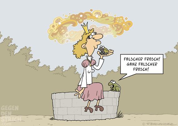 Die Prinzessin hat einen schwarzgelben Frosch geküsst und ist offenbar total berauscht: Sie sieht psychedelische Farben und Formen. Ein anderer Frosch ruft ihr zu: "Falscher Frosch! Ganz falscher Frosch!"