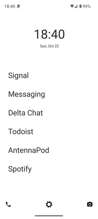 Screenshot of Unlauncher running on a Pixel