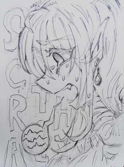 a drawing of a person with a SCRATCHY throat