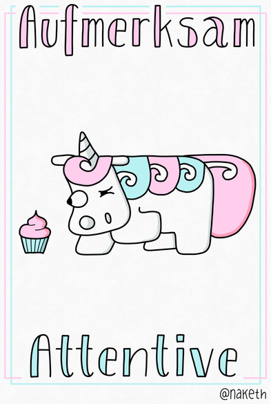 Purzel stellt den Cupcake wie ein Jagdhund