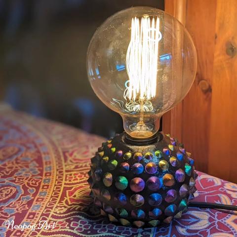 Handmade spikey sphere lamp base.