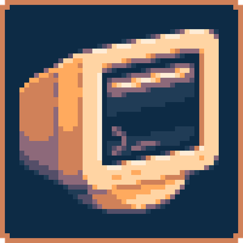Pixel art drawing of a CRT monitor