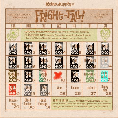 Fright Fall prompt calendar