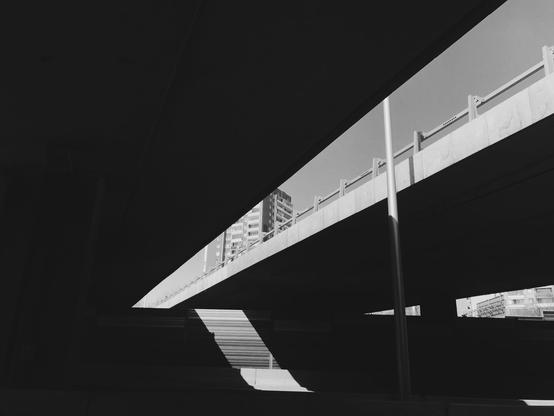 Perspective under a high speed way.