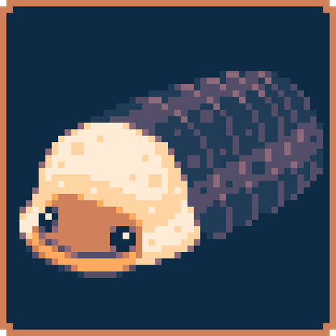 A Pixel art drawing of a rubber ducky isopod