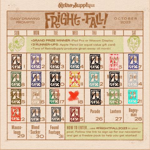 Fright Fall prompt calendar