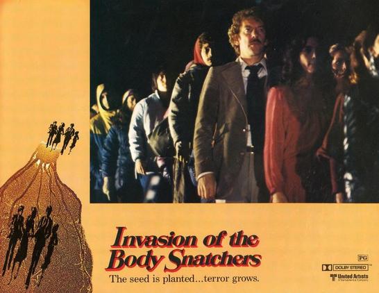 Movie poster image plus movie still from the 1978 version of Invasion of the Body Snatchers