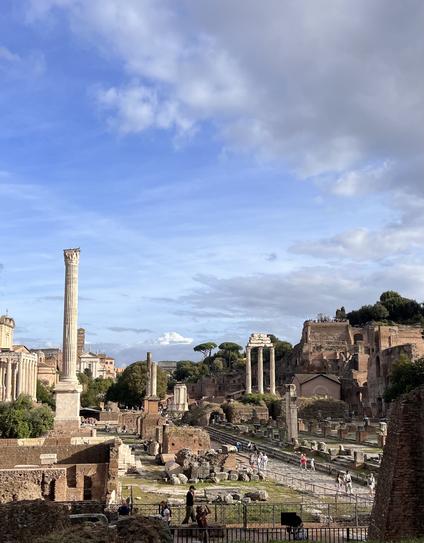Forum Romanum in Rome, Ruins and Blue sky