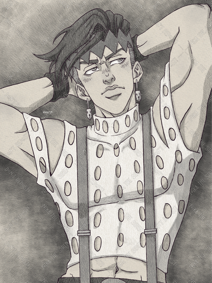 Illustration of Rohan Kishibe from Jojo's Bizarre Adventure part 4: Diamond is Unbreakable.
