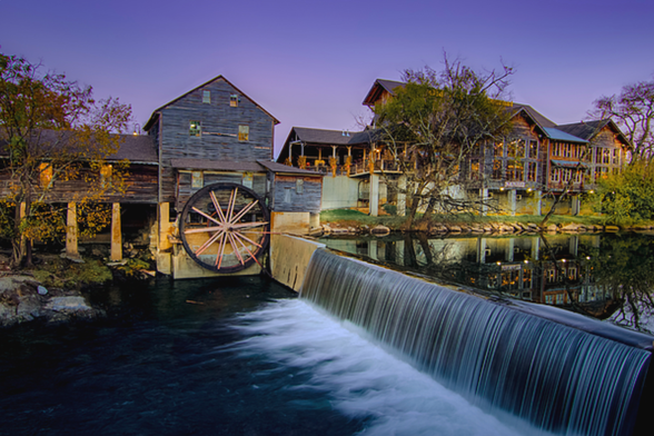 Famous Smoky Mountains Pigeon Forge Mill, near Gatlinburg, Tennessee in autumn available here:

https://pixels.com/featured/smoky-mountains-old-mill-norma-brandsberg.html