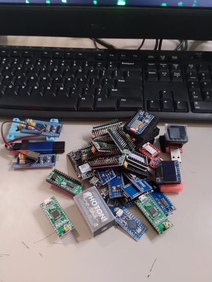 stack of micro-controllers that I no longer use