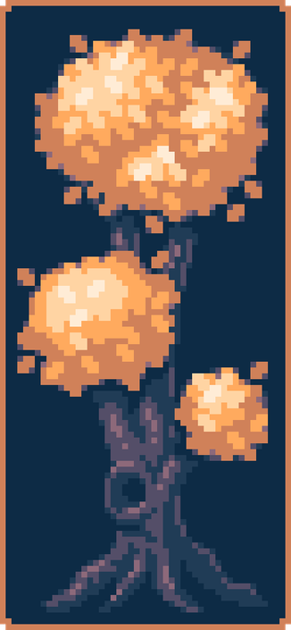 Pixel Art drawing of a tree