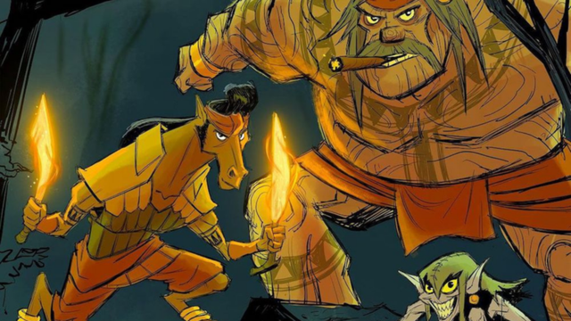 A tikbalang with flaming blades, a monstrous cigar chomping kapre and a tiny but menacing looking duwende look in your direction