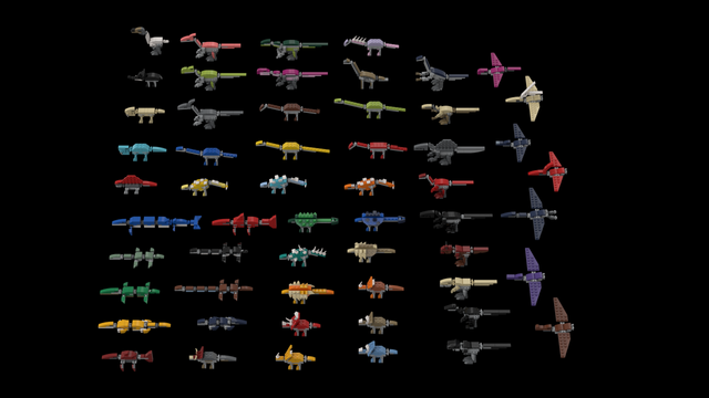A full render of all the mini builds
