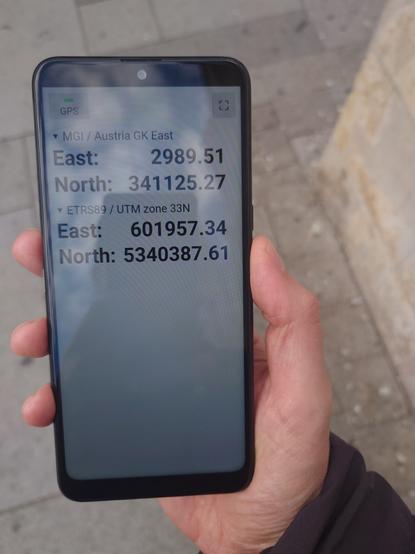 Photo of the coordinate converter app in action