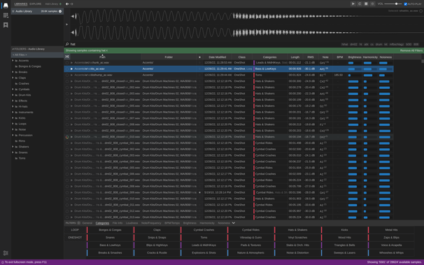 Sononym sample library management software.