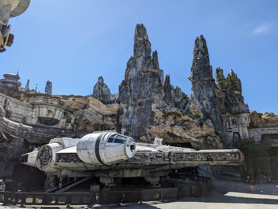 Photo I took of the Millennium Falcon at Hollywood Studios. I used Google's Magic Eraser to get rid of the people standing around.