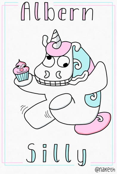 Purzel albert mit dem Cupcake herum, dem er Wackelaugen und eine Clownsnase aufgedrückt hat.