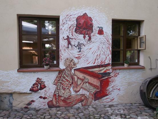 Artwork by Kedar Namdas in Vilnius (Užupis), Lithuania
