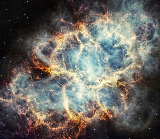 James Webb Space Telescope - Crab Nebula - NIRCam and MIRI Image.