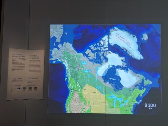 Mysteries Of The Ice Age, Denver Museum Of Nature & Science - map, audio visual, ice carves a continent
